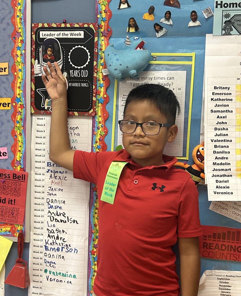 We are @ParksideProud of Julian ! He is the Leader of the Week. @TheLeaderinMe