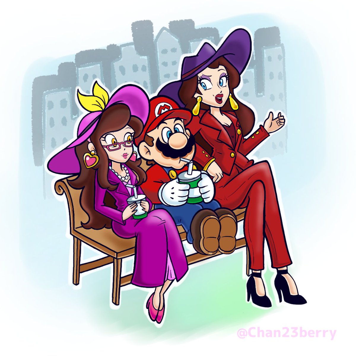 Mario is taking a short break in new donk before continuing his adventure seems to be catching up with the two mayors  

💋☂️

#SuperMarioBros #SuperMarioOdyssey #fanart #fancharacter #Mario #Pauline #Tulip #Nintendo