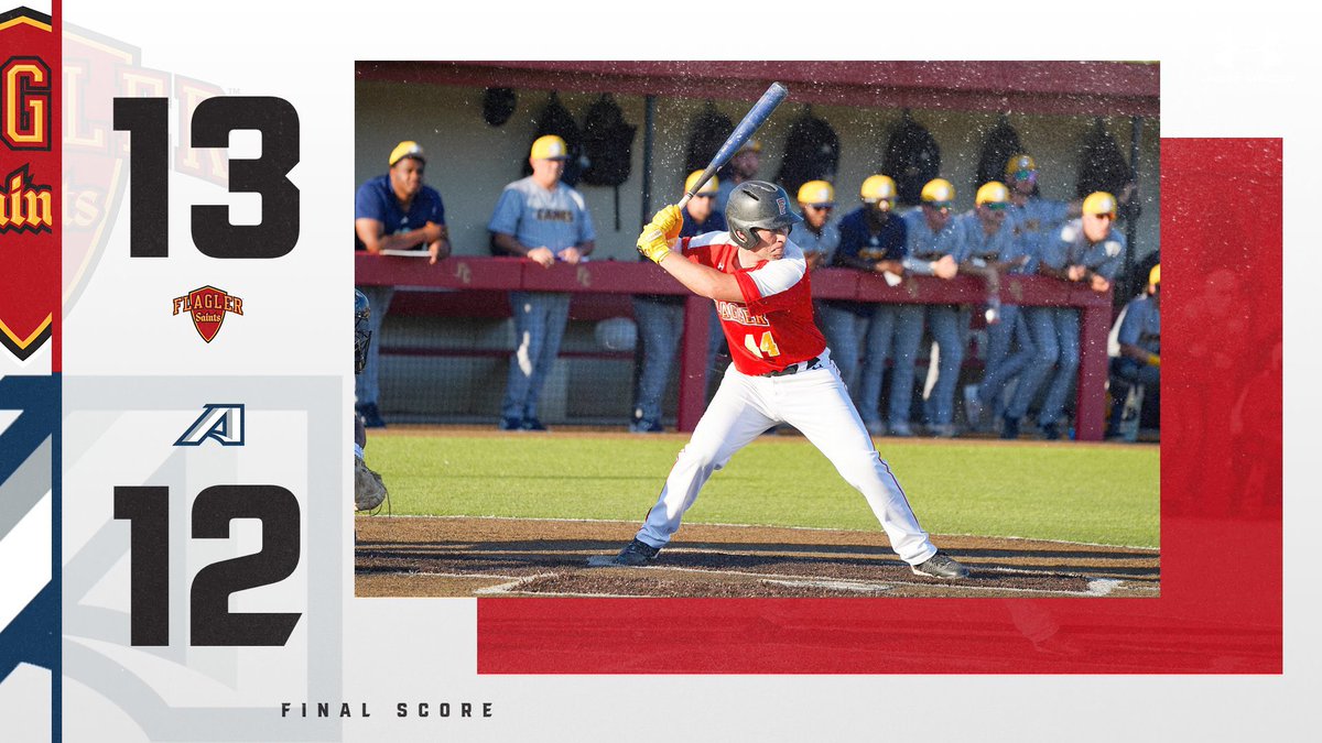 WHAMMYYY‼️ The Saints walk it off against Augusta, thanks to a hit from Jesse Sullivan to make the score 1️⃣3️⃣-1️⃣2️⃣🔥 See you tomorrow for Dave Barnett Day at 1:15 p.m. 👏 #GoSaints x @FlaglerSports