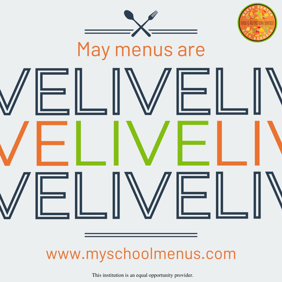 May menus are live!

Please see our complete menu on our website: myschoolmenus.com/organizations/…
*Menus are subject to change due to supply chain issues. Thank you for your patience and understanding!