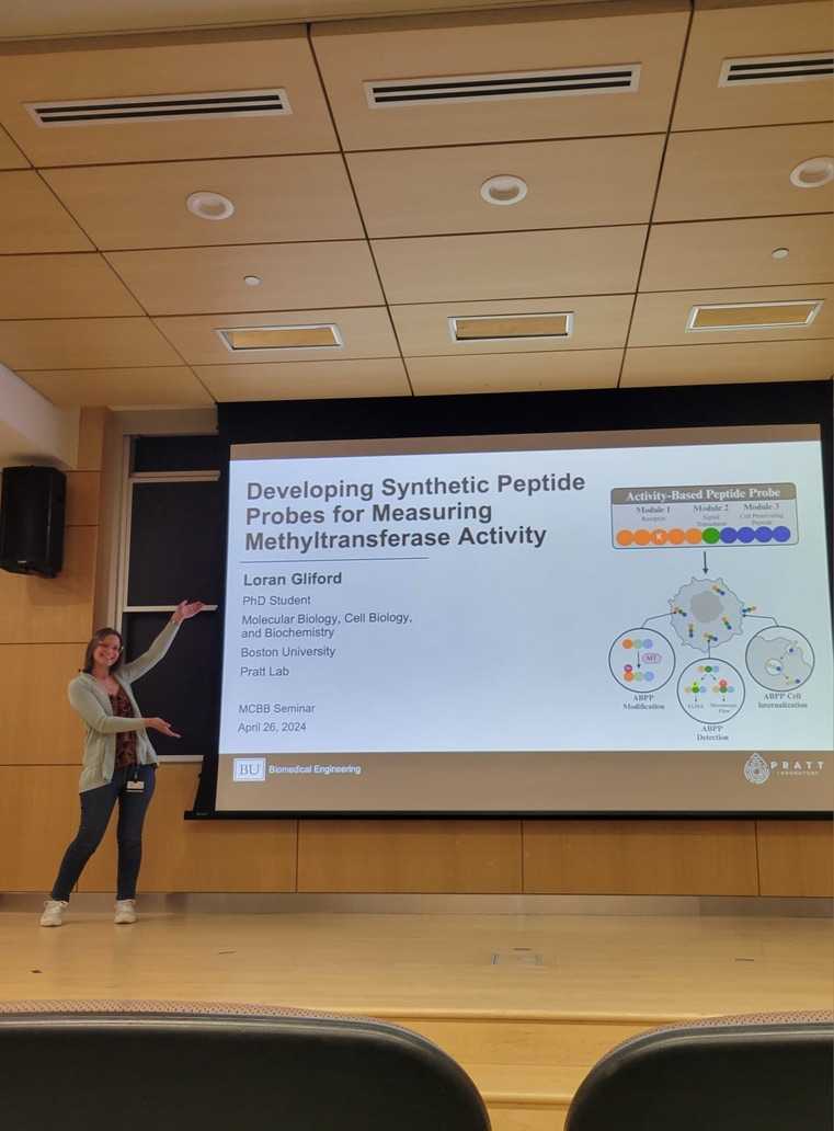 Congrats to Loran on giving a great seminar about her PhD research developing peptide probes to measure methyltransferase activity!