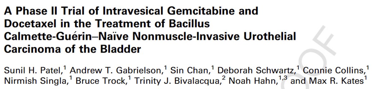 1st prospective trial demonstrating clinical efficacy for GemDoce in BCG-naive HR NMIBC out in @JUrology -- provides further impetus & equipoise for forthcoming BRIDGE trial @MaxKates @SHPatelMD1 @tbivala1 @JHBladderCancer @brady_urology @nirmishsingla @brucetrock 🧵