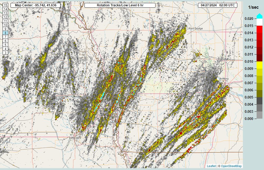 Some bigtime rotation tracks today in Nebraska and Iowa. Long-lived supercells producing a number of enormous tornadoes 🌪️