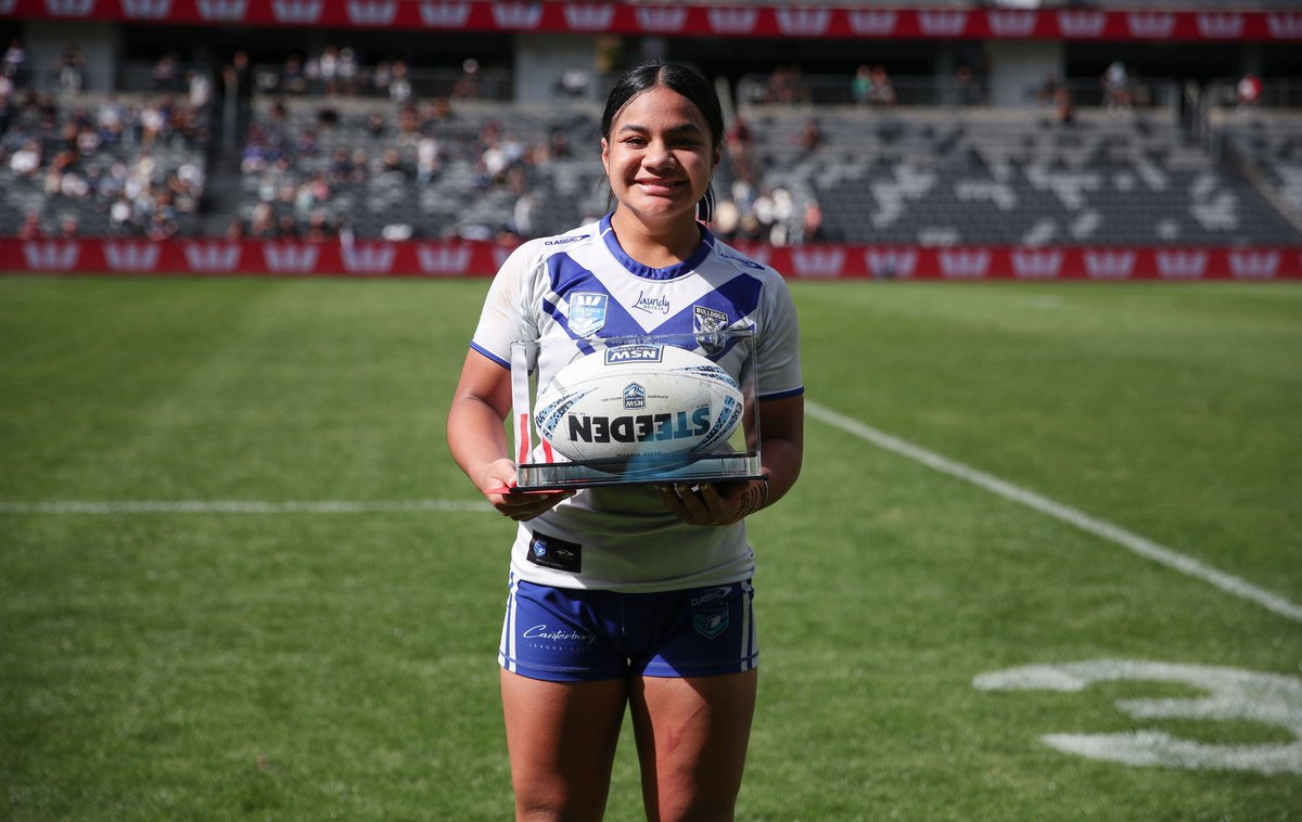 Congratulations to the 2024 Westpac Lisa Fiaola Player of the Match, Bulldogs hooker Mary-Jane Taito 🙌🏻

#NSWRLGF #LisaFiaolaCup