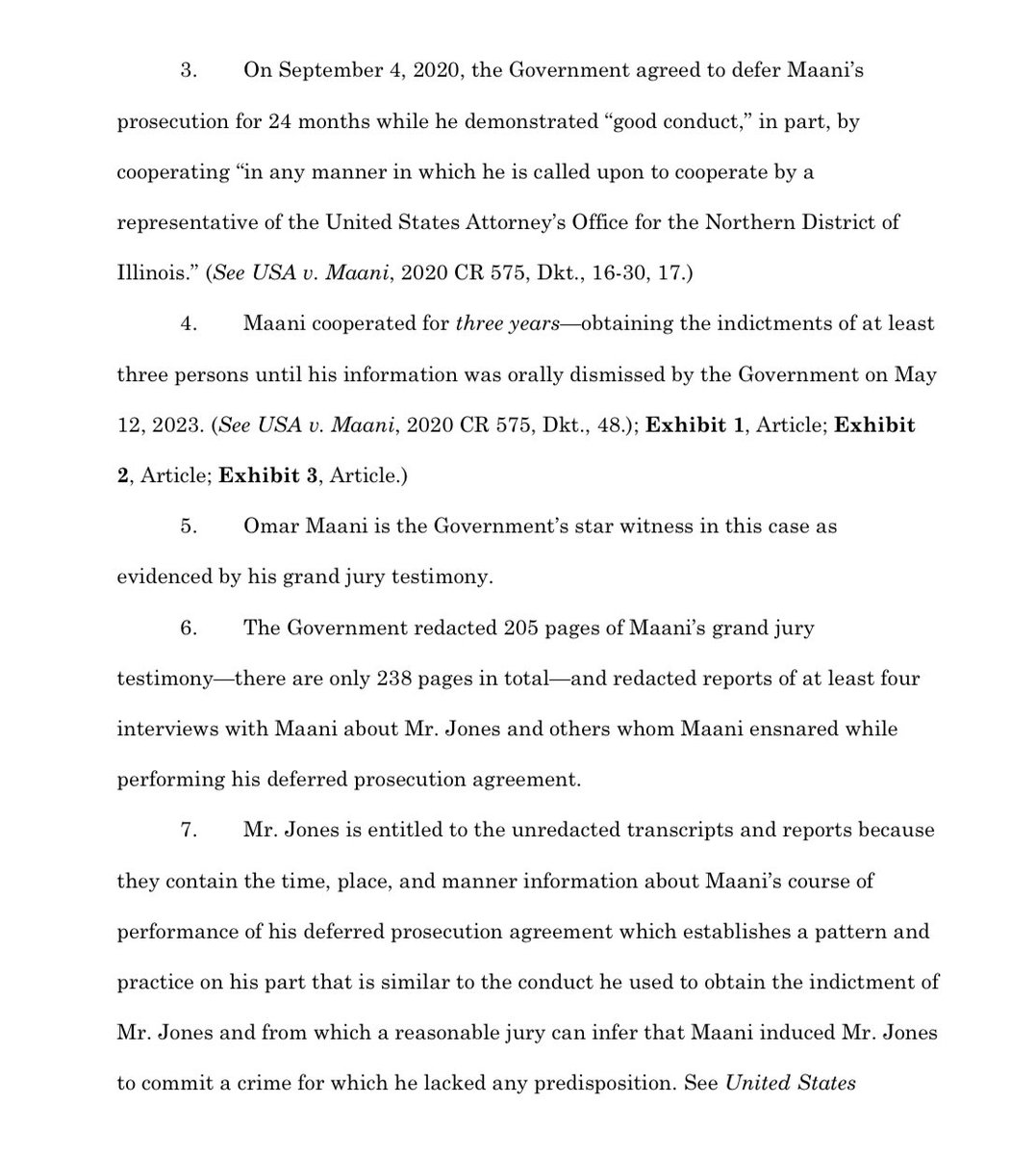 Well this is interesting: Lawyers for Illinois state Sen. Emil Jones III say prosecutors redacted huge parts of FBI mole Omar Maani’s grand jury testimony. They want to see it to pursue a potential entrapment defense. Background: chicagotribune.com/2022/09/20/sta…