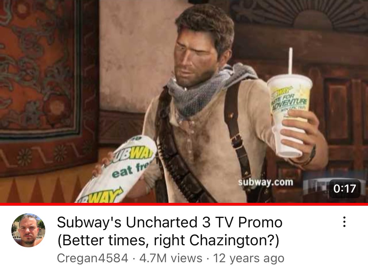 The guy who uploaded the Uncharted Subway Commercial from 12 years ago editing the title to communicate with me like using a flare gun on a deserted island