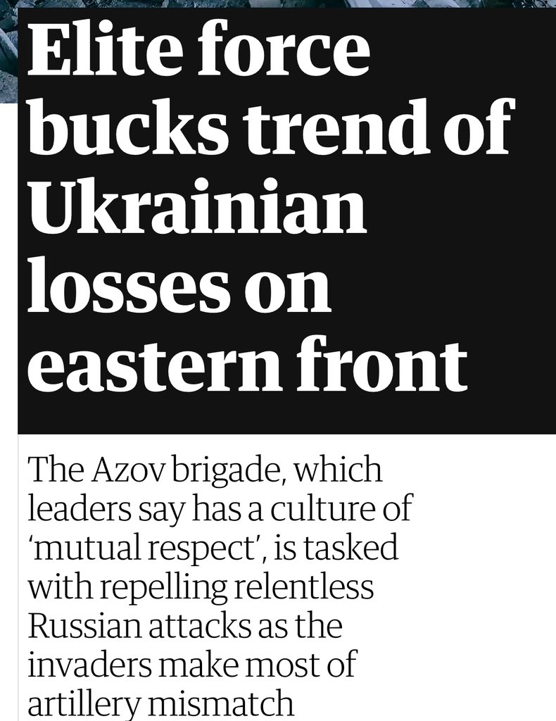 When the West was trying to fix Ukraine elections in 2017 we were warned of the ‘neo-fascist, elite’ Azov battalion Then it went quiet… Today we’re told that Azov are heroes of the Ukraine There is little ‘news’ in the West A few ‘events’ listed, & a mountain of propaganda