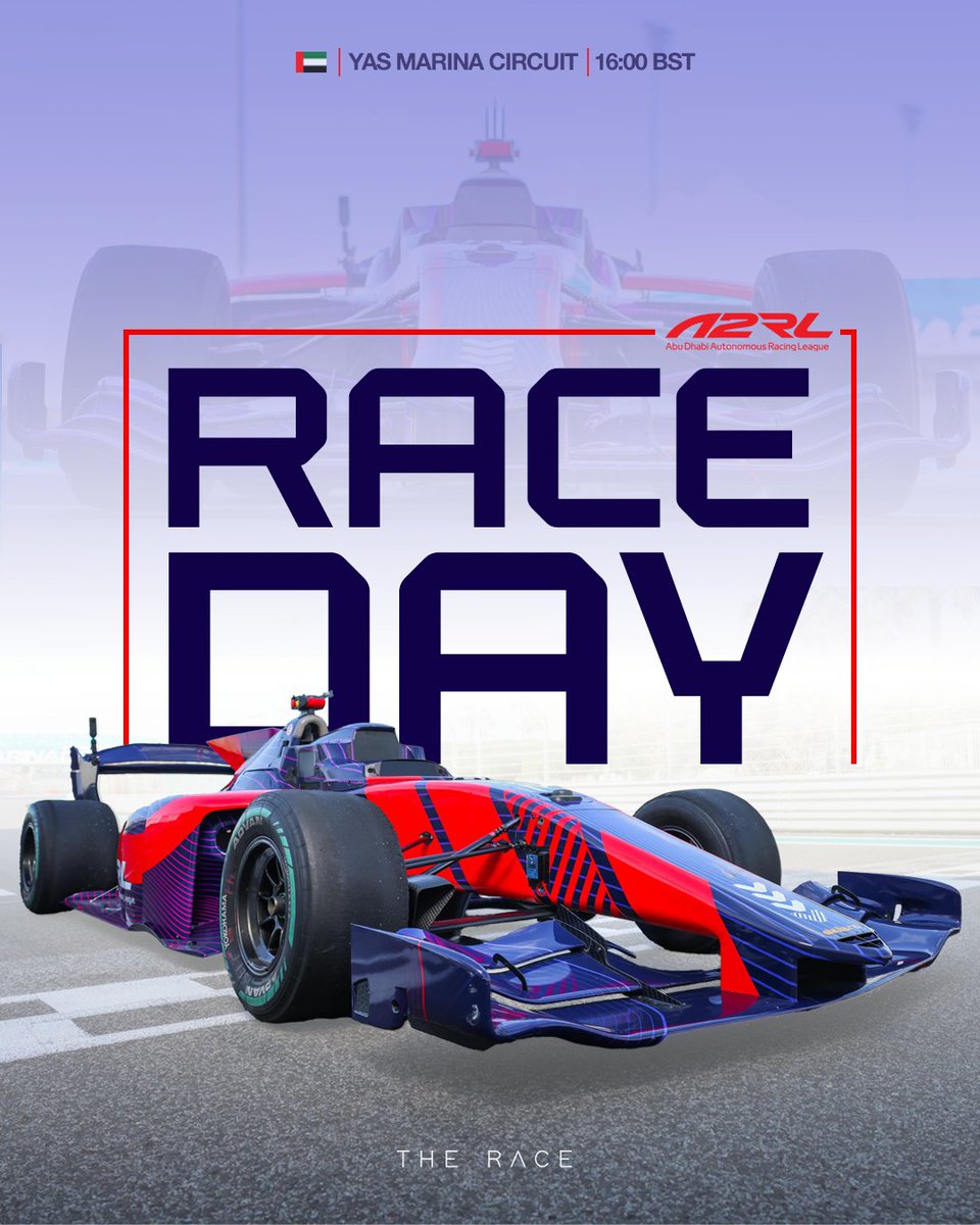 Today is the day - IT’S RACE DAY! ⏰ Just a reminder that you can watch all of today's pioneering autonomous racing @A2RLeague action on our YouTube channel via the link below from 4pm UK time! #ad #A2RL 🖥️ youtube.com/watch?v=HZPj9i…