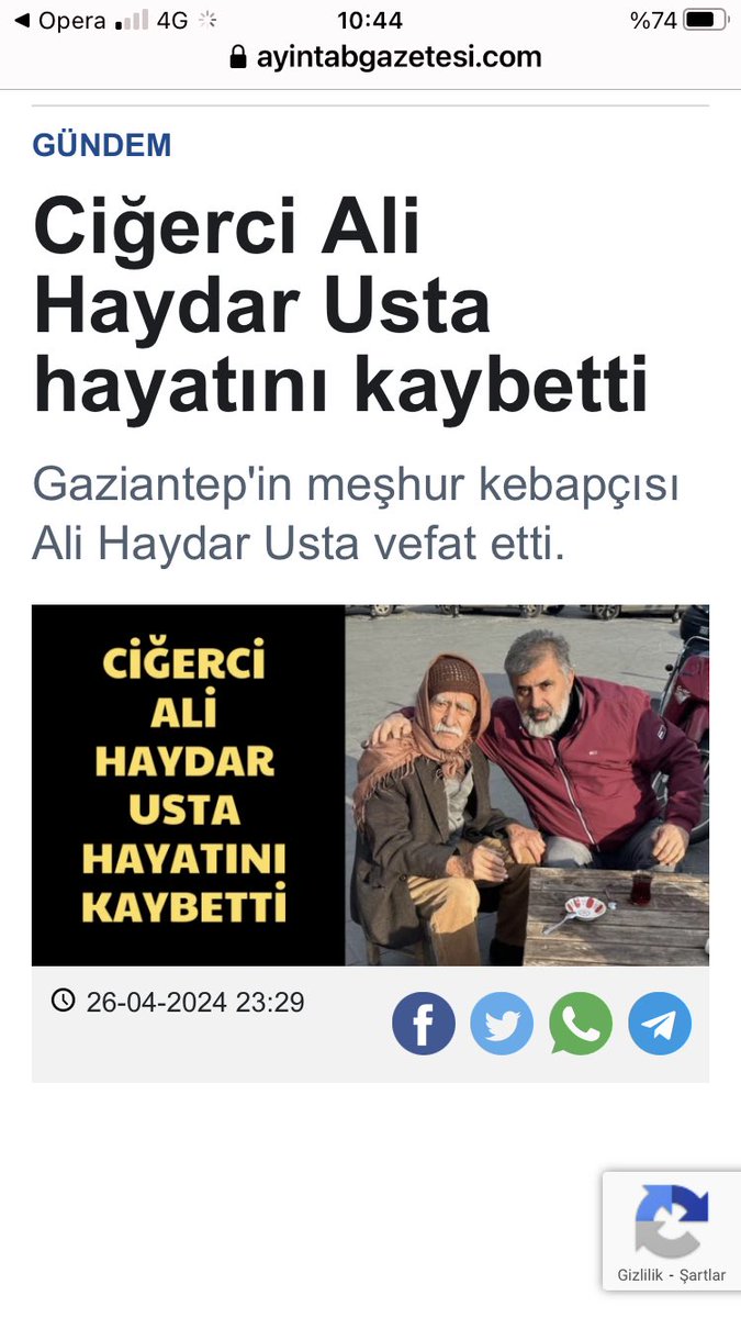 Dizilere konu olan bir dönem @senersen_resmi de baş rolünü oynadığı gerçek ciğer ustası Haydar usta hakka yürümüştür Allahtan rahmet ailesine sabır dilerim...!
@gazetesozcu 
@nowhaber 
@halktvcomtr