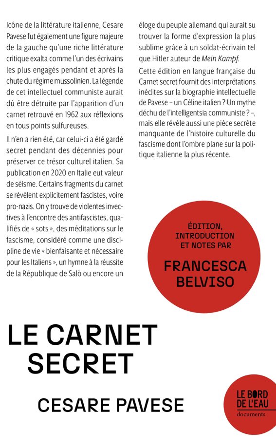 À paraître aux @BDLditions « Le carnet secret, Cesare Pavese » Edition, introduction et notes par Francesca Belviso : editionsbdl.com/produit/cesare…