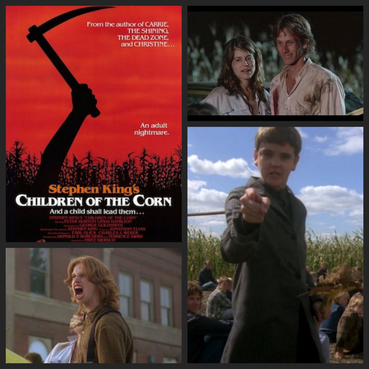 My mission to watch 80 x 80s movies continues with the  creepy horror, Children of the Corn. This is a classic and iconic movie for a reason, really enjoyed giving it a re-watch. 
🌽🌽🌽🌽

#movie #film #retro #80s #80smovie #classicmovie #80shorror #childrenofthecorn