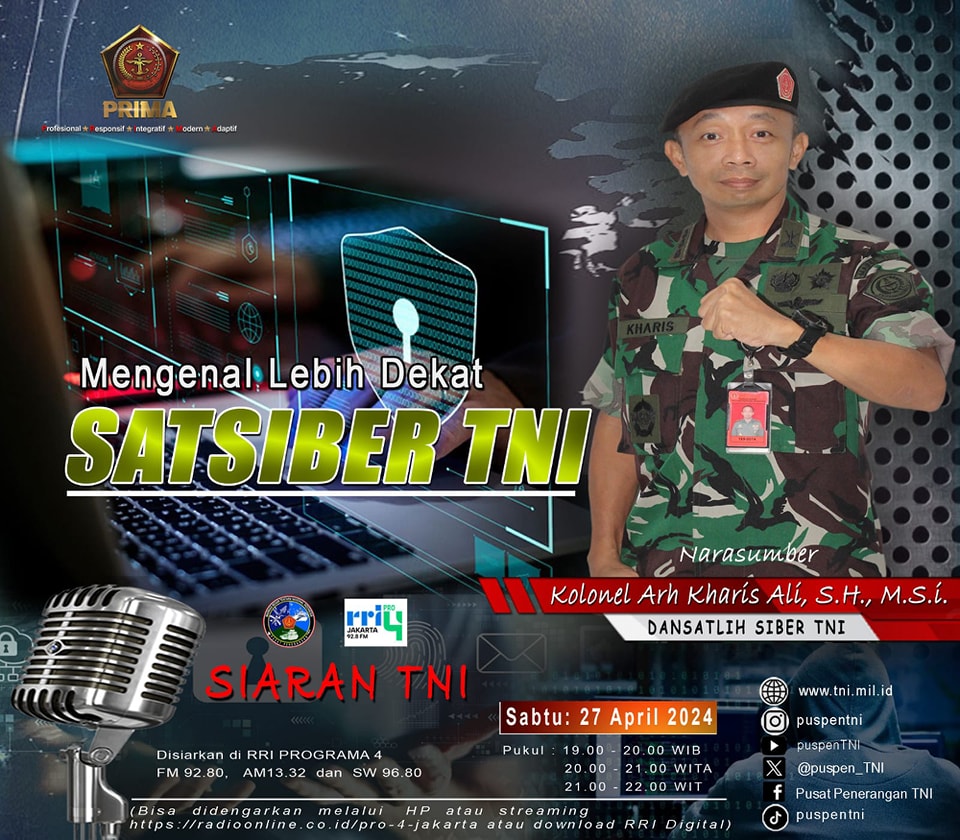 Selamat siang #sahabattni Jangan lupa dengerin Siaran TNI ya... Sabtu, 27 April 2024 Pukul : 19.00 - 20.00 WIB 20.00 - 21.00 WITA 21.00 - 22.00 WIT Streaming: radioonline.co.id/pro-4-jakarta #tniprima #profesional #responsif #integratif #modern #adaptif