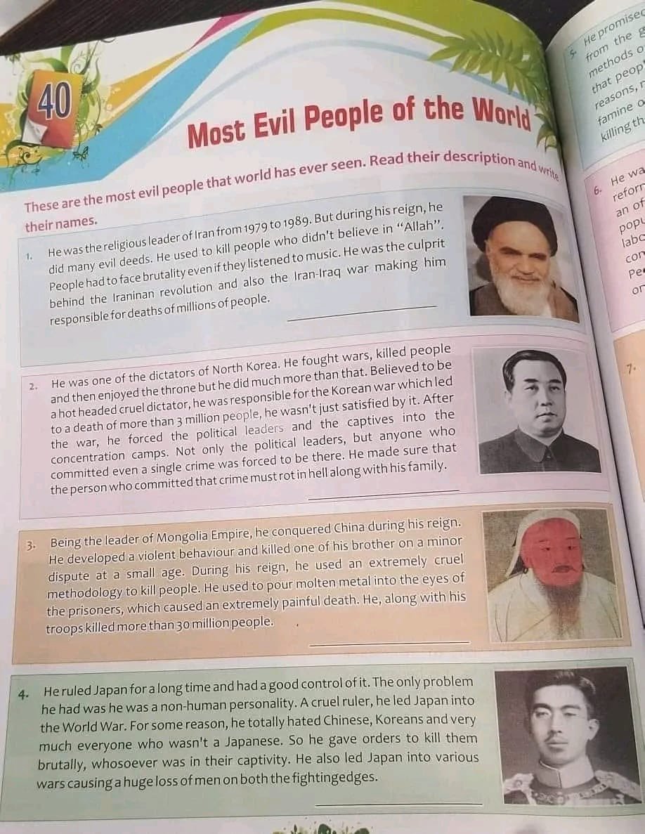 We strongly condemn the unjust inclusion of Ayatollah Imam Khomeini RA in the 'most evil men in history' list by QConnect books. This reckless characterization not only disregards historical accuracy but also perpetuates harmful stereotypes. #StronglyCondemn #OurLeaderOurHonour