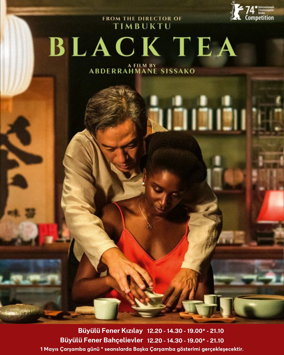 Abderrahmane Sissako imzalı “Siyah Çay” #BüyülüFener’de!

Berlinale’de Altın Aslan için yarışan film, nikah masasında nişanlısını terk ederek yeni bir hayat için Çin'e giden ve burada bir çay dükkanında çalışmaya başlayan Aya'nın hikâyesini takip ediyor.