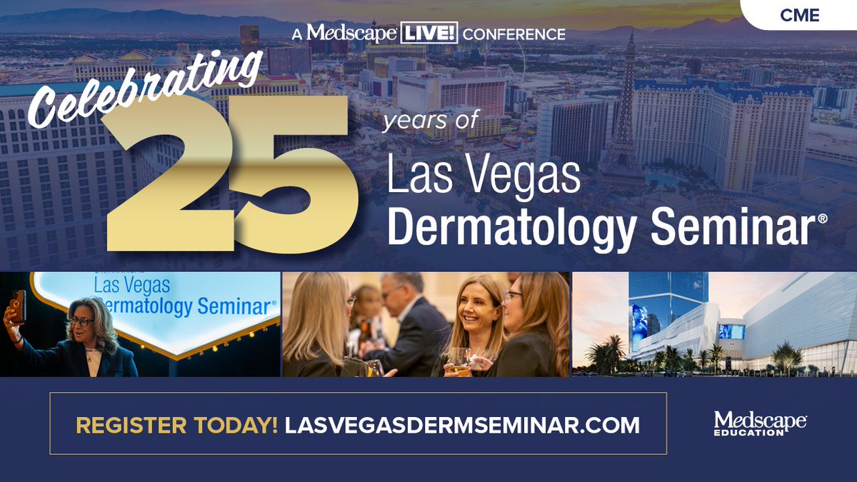 🚨 Join us at the 25th Las Vegas Dermatology Seminar at Fontainebleau! Hot topics include atopic dermatitis, psoriasis, acne, & cutaneous malignancies. Network, learn & engage! 📝 Register now for the best rates: ms.spr.ly/6011iVnpD