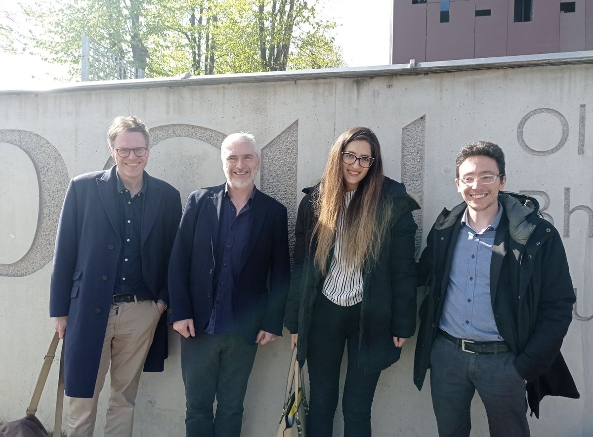 It was great to meet Francesca Ferretti and Paolo Sernani of Università di Macerata at an event at DCU today. They have been working with @yesthewholebook  Eugene McNulty and Adam Hanna @adamdhanna on a book, *Law Art Humanities* (forthcoming EUM Press in Italy).