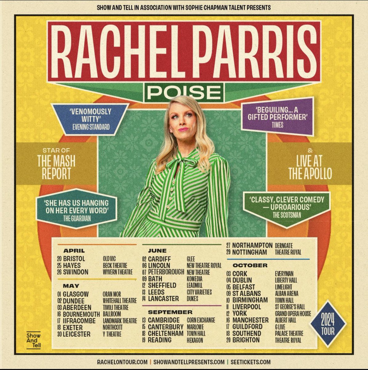 Watched the hilarious @rachelparris live last night at the start of her #Poise tour. I thoroughly recommend, especially if, like me, you're a woman hurtling towards 40!