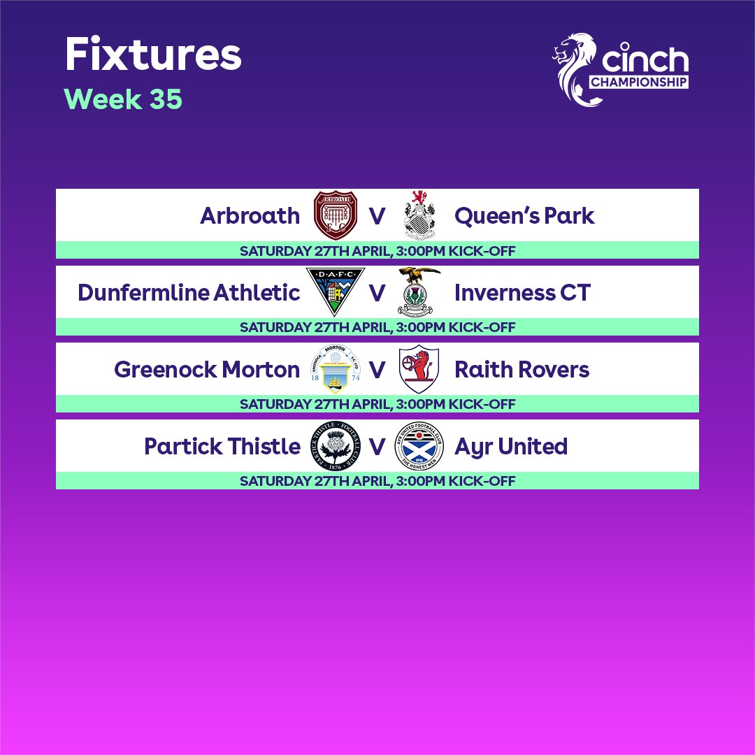 Four big games to come in the #cinchChamp 💪

🤔 Can Caley or Queens score a big win in their battle to beat the drop?