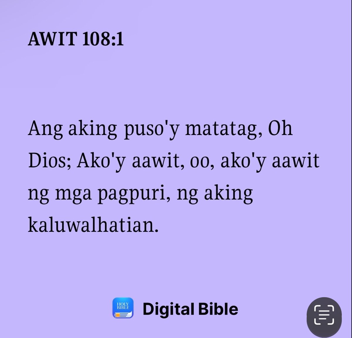 Awit 108:1
'Ang aking puso'y matatag, Oh Dios; Ako'y aawit, oo, ako'y aawit ng mga pagpuri, ng aking kaluwalhatian.'

#TheJoyInServingGod
#MCGICares