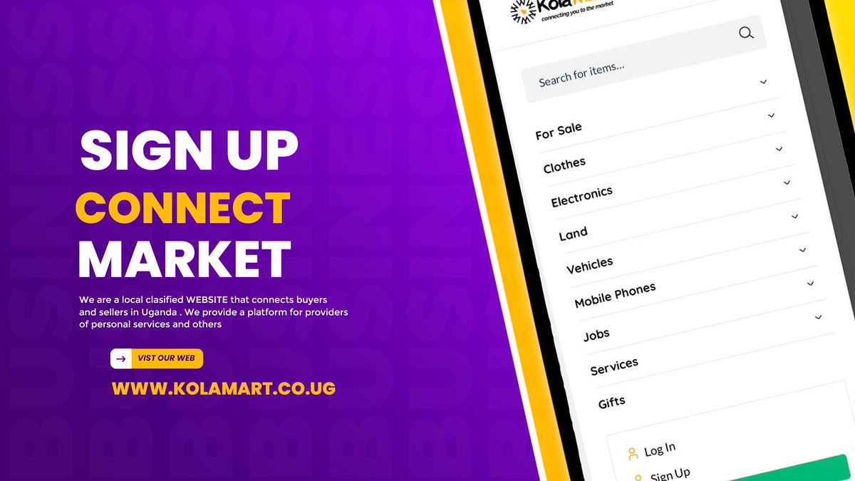 🌟 Big News! 🌟

Introducing Kolamart - your new go-to marketplace for unique finds and local treasures! 🎉 Sign up at kolamart.co.ug now and join the movement to support local artisans! 💼✨ #ShopLocal #Kolamart