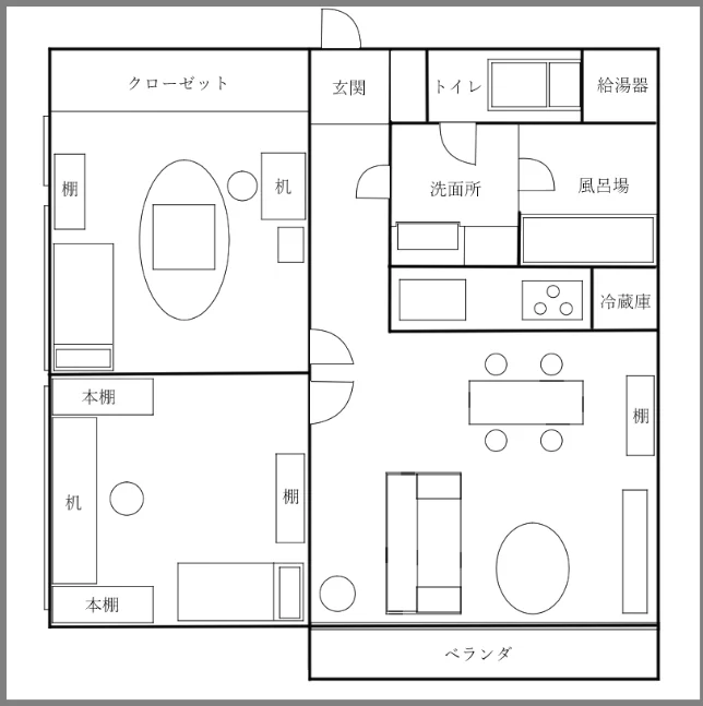 昔のフォルダ漁ってたら何かの間取り作ってたっぽくて爆笑してる 