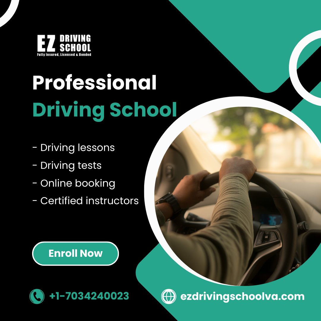 Accelerate your journey to success with Professional Driving School! Offering top-notch driving lessons, and certified instructors to steer you towards success.  Enroll Now!

#professionaldriving #learntodrive #roadtosuccess #northernvirginia #ezdrivingschool #ezdrivingschoolva