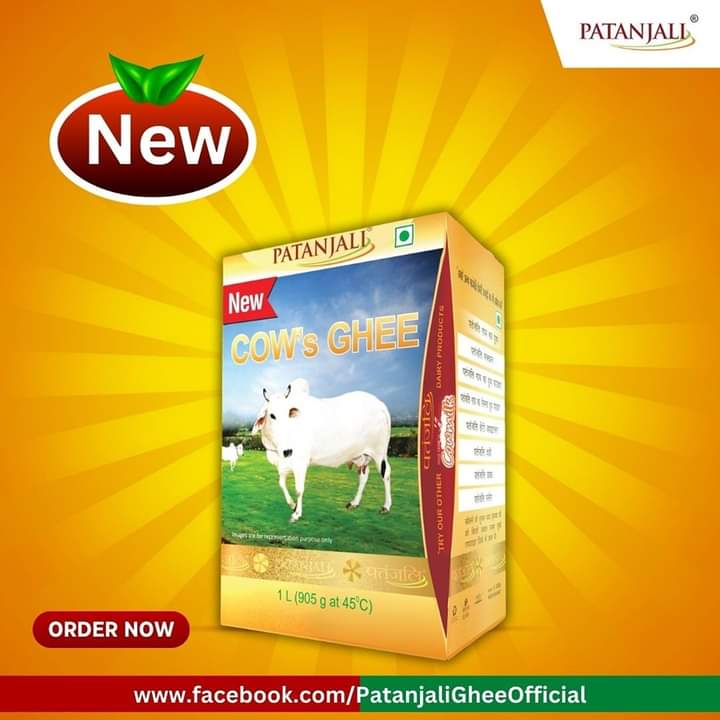 Cow's ghee from Patanjali is known for its delectable taste.

It is sufficient to complete any meal with just one spoonful.

#PatanjaliCowGhee #PatanjaliProducts  @Santosh00455545 @santoshdubey993 @Santosh98537582 @ManojKumarTud15 @Anujkumarbarn10 @imDKagarwal @Ghanshy06757516