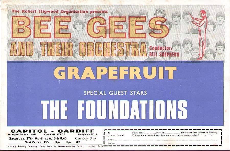 56 years ago today Bee Gees + Grapefruit + The Foundations at the Capitol Theatre, 27th April 1968 #beegees #grapefruit #thefoundations #capitoltheatre #caerdydd #cymru #cardiff #wales #cardiffmusichistory