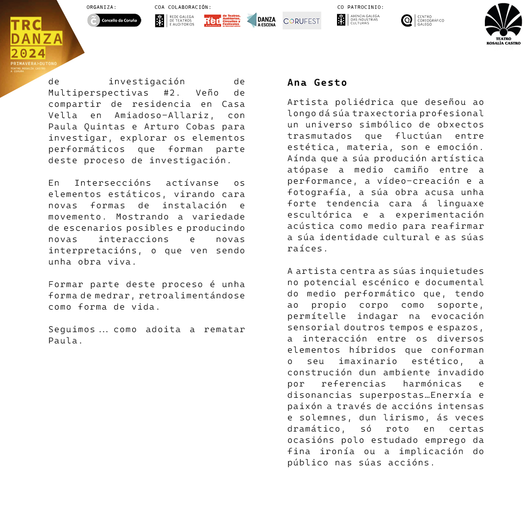 Con-texto de Ana Gesto sobre Multiperspectivas #2 de Paula Quintas.  @culturaxunta @xuntadegalicia @coruna_gal @teatrorosaliacastro @industriasculturais #trcmediación #teatrorosalíadecastro #trcdanza2024 #DeIntereseCultural #XuntadeGalicia #Industriasculturais #danzacontemporánea