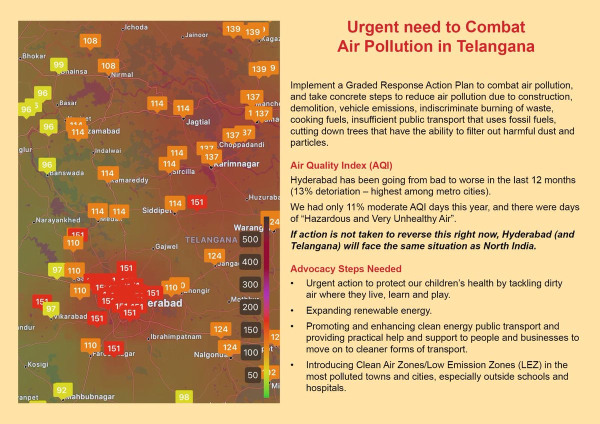 Hi contesting MPs #Secunderabad #malkajgiri #medak what will you do to combat rising #airpolution ? @kishanreddybjp @asadowaisi @patnamsuneetha @Kompella_MLatha @Eatala_Rajender @NagenderDanam @LaxmaRagidi @RaghunandanraoM @Neelammadhumud1 @PVR_BRS #vote4greenindia