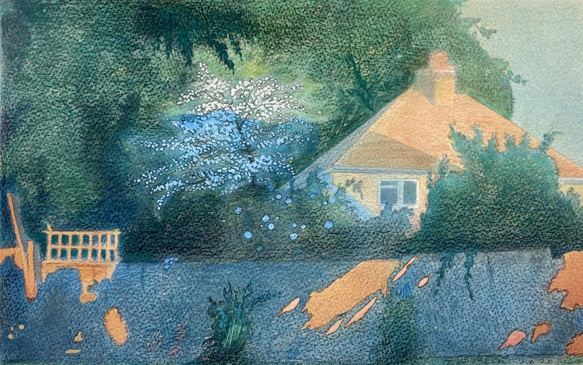Spring in Isleworth: watercolour from 2021