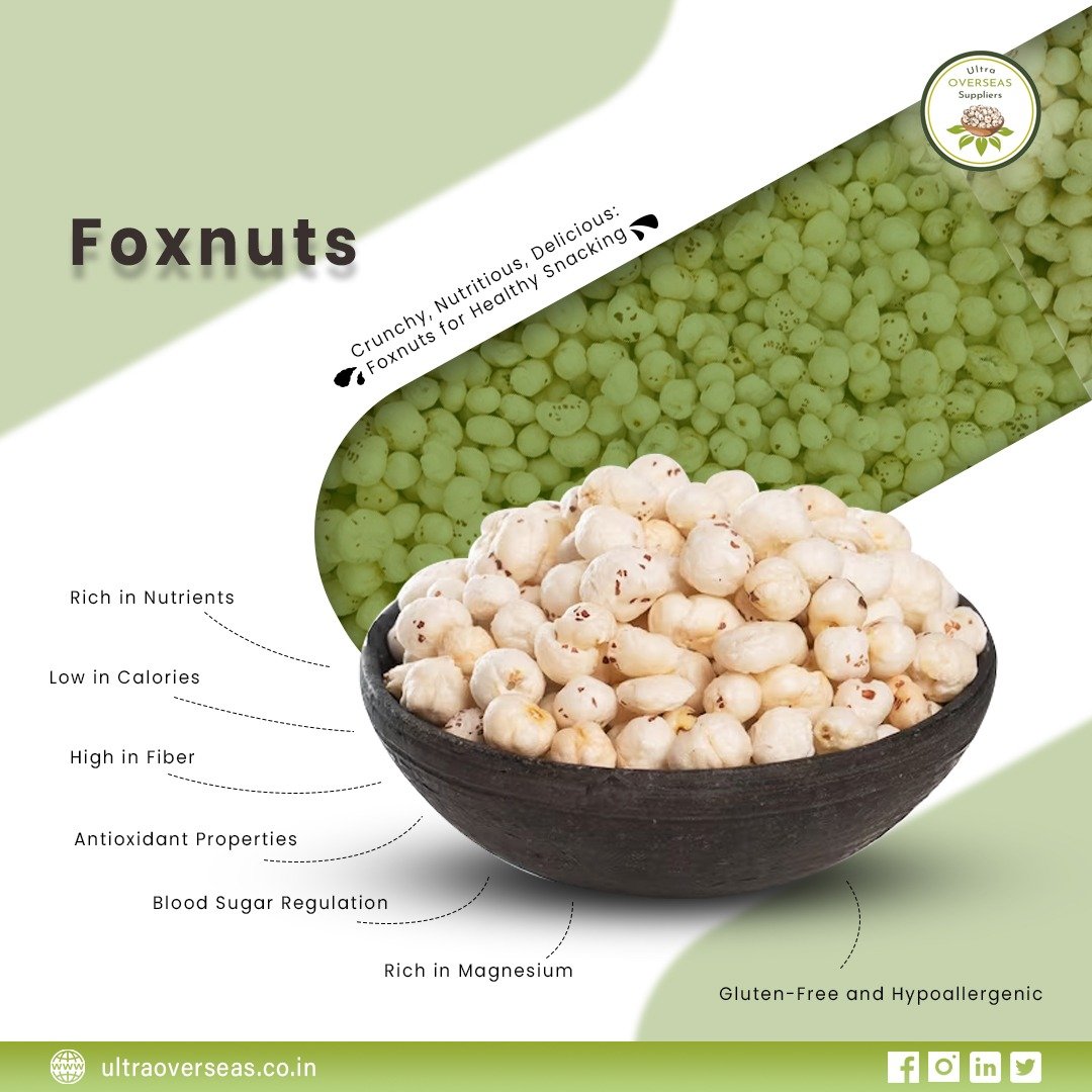 Crunch your way to a healthier you with Ultra Overseas Foxnuts! Packed with flavor and goodness.
.
.
#HealthySnacking #Foxnuts #NutritionBoost #CraveNoMore #SnackSmart #FeelGood