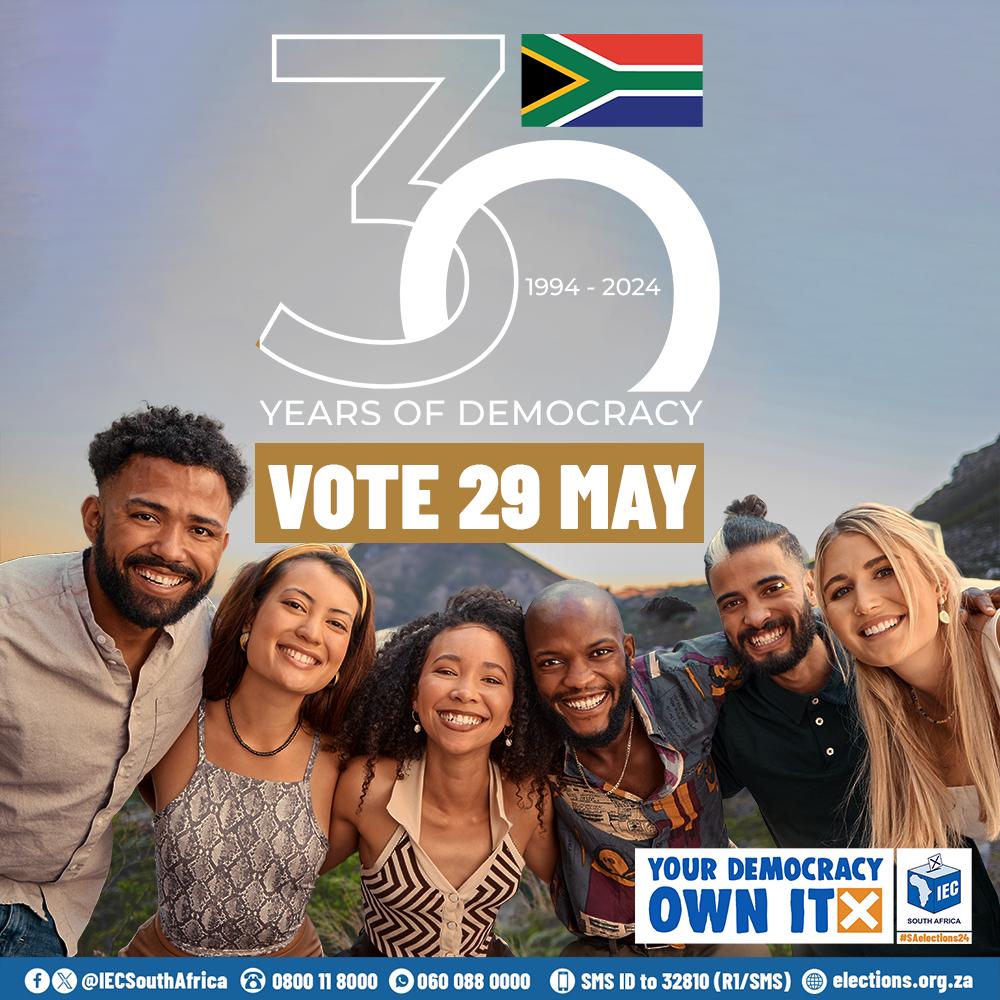 Happy Freedom Day, South Africa! Today we celebrate 30 years of democracy, from the momentous free elections in 1994 to the upcoming #SAelections24. Let's continue to participate actively and make our voices heard. #FreedomDay #Freedom30