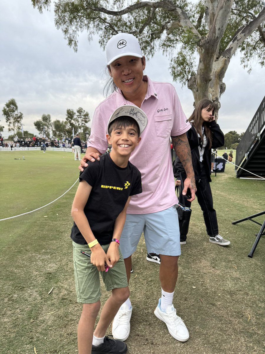 My son had a new favourite golfer. Thank you @AnthonyKim_Golf for making his day!