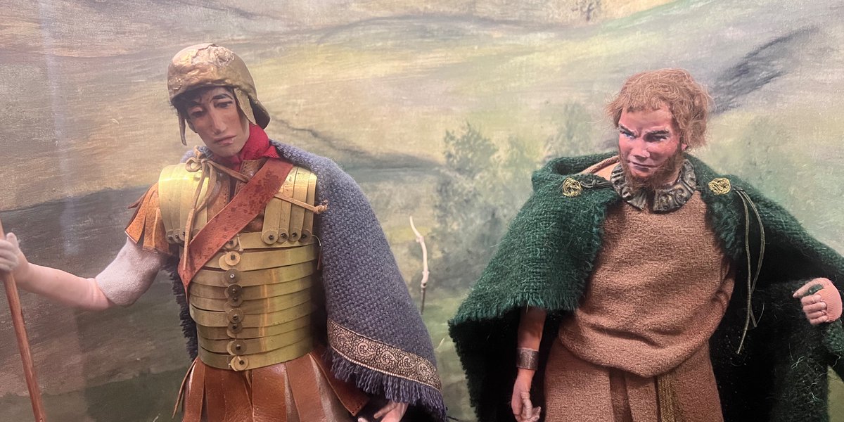 Look who we found in Jedburgh Castle Jail- A Trimontium #Roman soldier & a member of the local Selgovae tribe who inhabited the area around the Eildons & would have witnessed the legions marching towards #Trimontium along Dere Street. The Jail is a great free family day out!