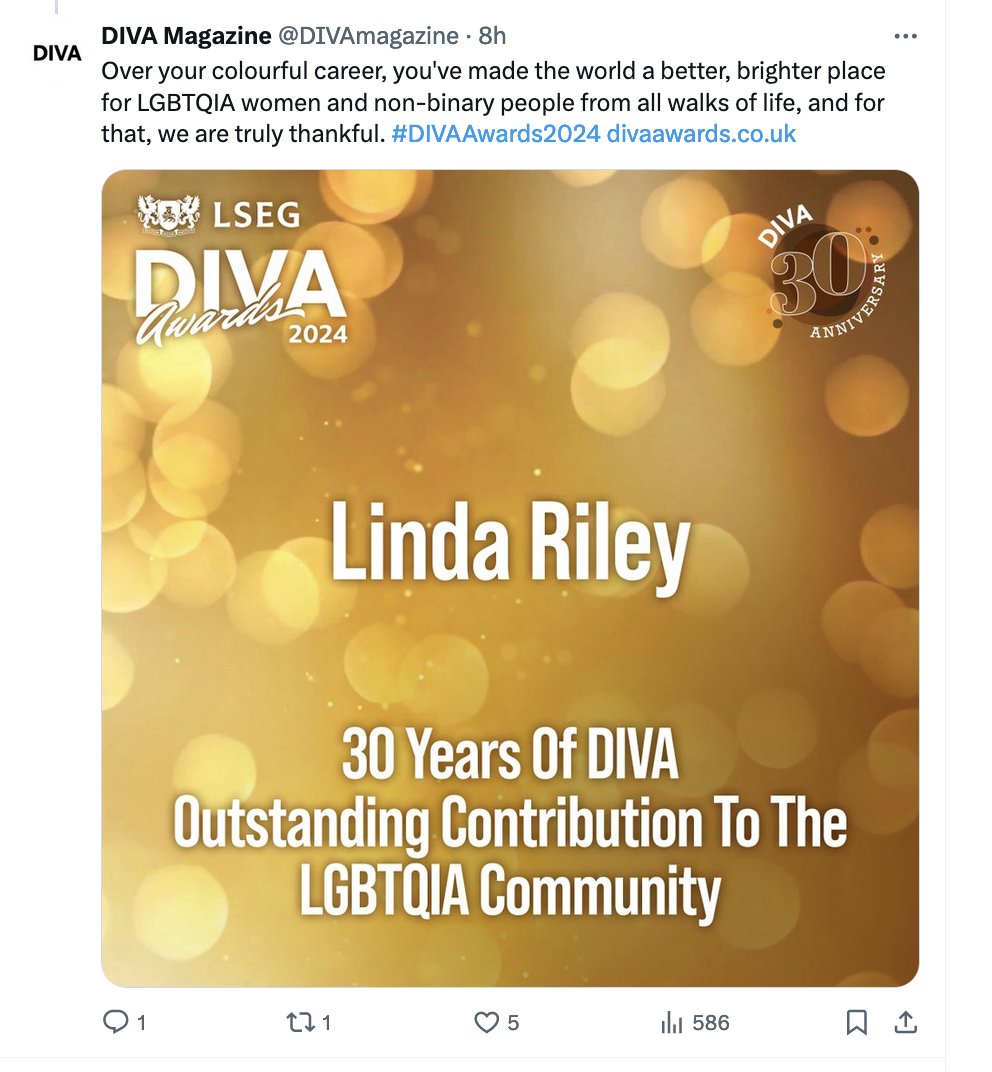 'All the lesbians agree with us' says the small inner circle at Diva magazine. Seems like they're a bit short of interactions on their big awards night, though. H/T to @Liesl for flagging up that this was even on. Maybe if Diva knew what a lesbian was they'd do a bit better.