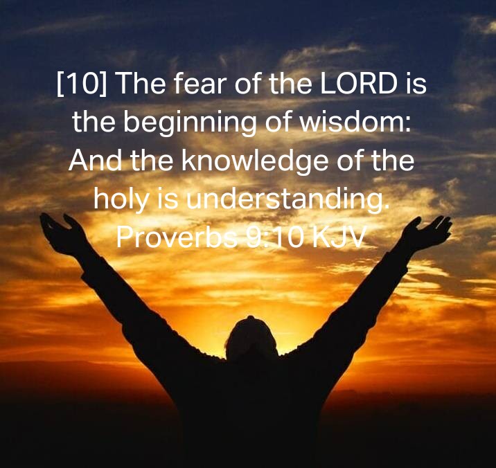 Proverbs 9:10 KJV
[10] The fear of the LORD is the beginning of wisdom: And the knowledge of the holy is understanding.

bible.com/bible/1/pro.9.…