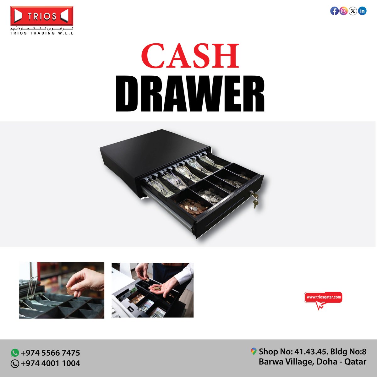 Unlock convenience with Trios Stationery! 💰 Our **cash drawer**  💼🔐 #CashManagement #TriosStationery
👉triosqatar.com
#stationaryaddict #stationary #stationeryshop #stationerylove #notepads #stationery #notebooks #stationerystore #notebooktherapy #stationarylove