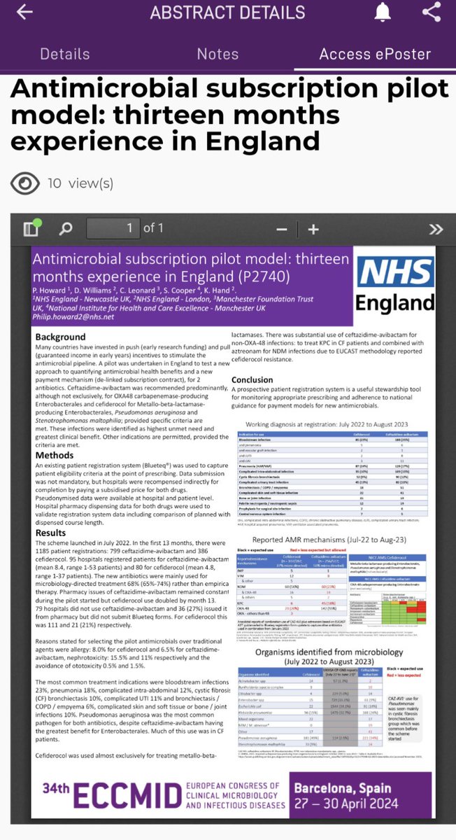 #antimicrobialstewardship of new antimicrobials is key especially with PULL incentives. See poster P2740 on how 
@NHSEngland has monitored it. #ECCMID2024 @UKAMREnvoy