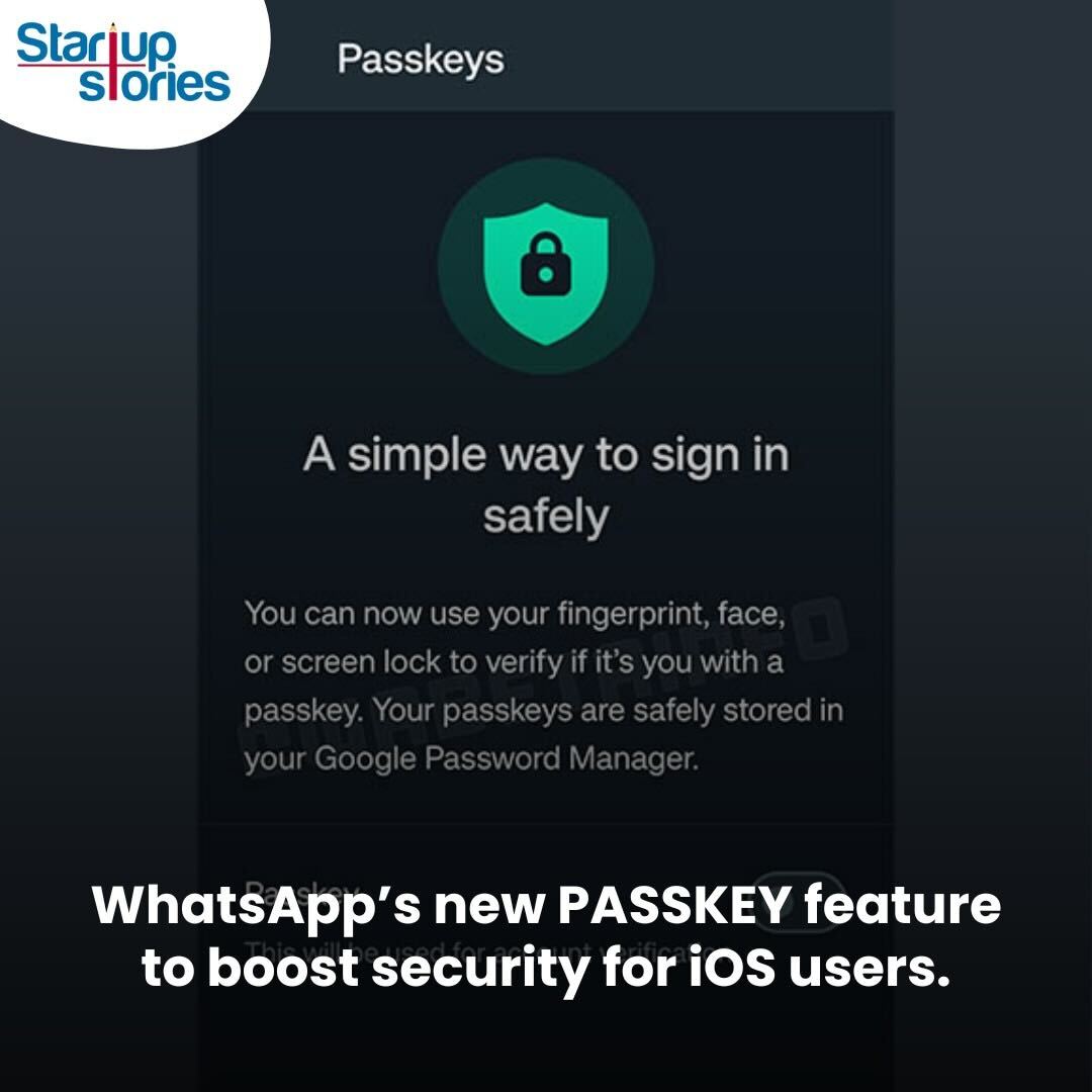 Say goodbye to OTP hassle! WhatsApp's new 'Passkeys' for iPhones are here to streamline login, making it smoother than ever. Simplify your experience today!

#StartupStories #Meta #WhatsApp #Passkeys #iPhone