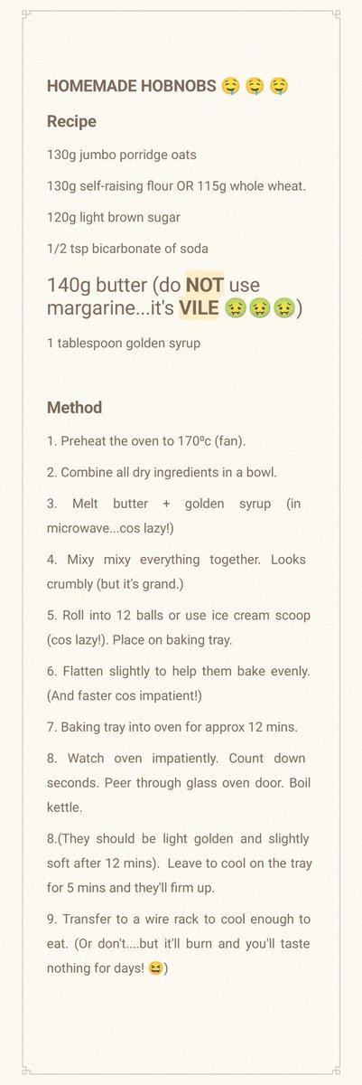 A few people asked me to share my recipe for Homemade HOBNOBS 🧑🏻‍🍳🧈🌾🍪😍 A nice Saturday morning treat if anyone else is interested. They're super easy & quick. 😀 *Real 🧈 ONLY. **Not sponsored by @KerrygoldIRL or @FlahavansIRL (yet!! 😜)