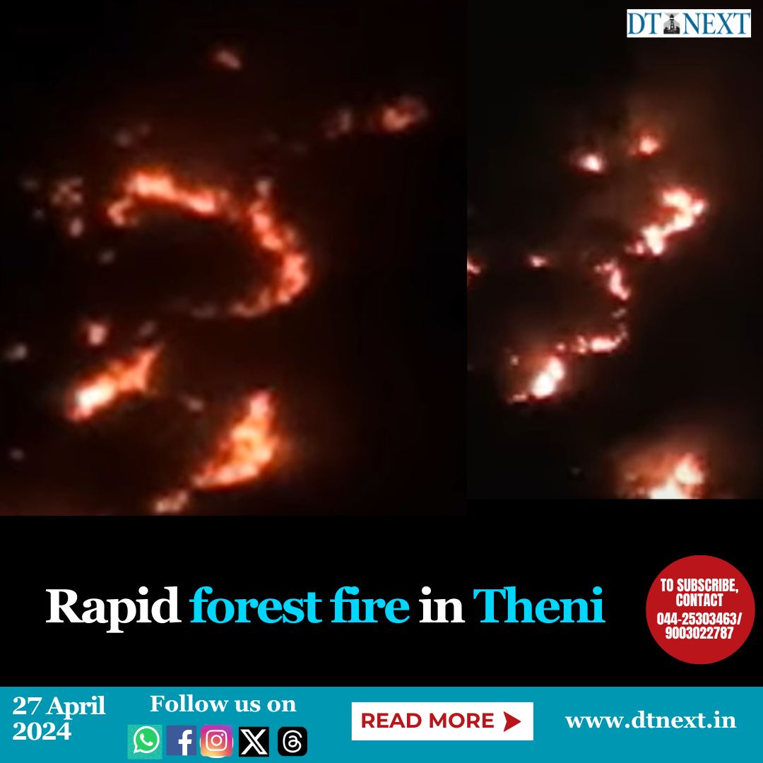 Rising temperatures cause fast spread of #forestfire near #Periyakulam in the #Theni district along the #WesternGhats. #Environmentalists and #socialactivists raise concern and suggest the forest officials take immediate action to protect the flora and fauna.

#DTNext