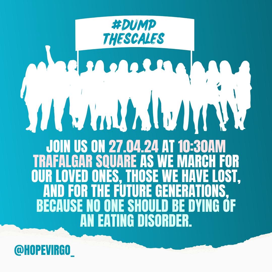 I will be joining today’s annual March to support the campaign #DumpTheScales pressing for more resources from government to tackle eating disorders.