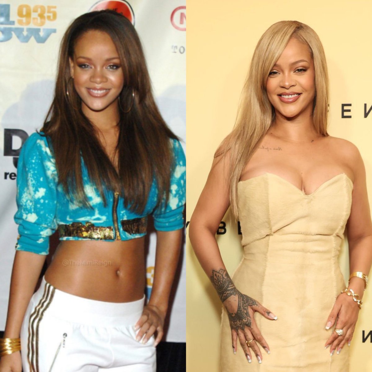 18 years difference… Rihanna will always be beautiful !