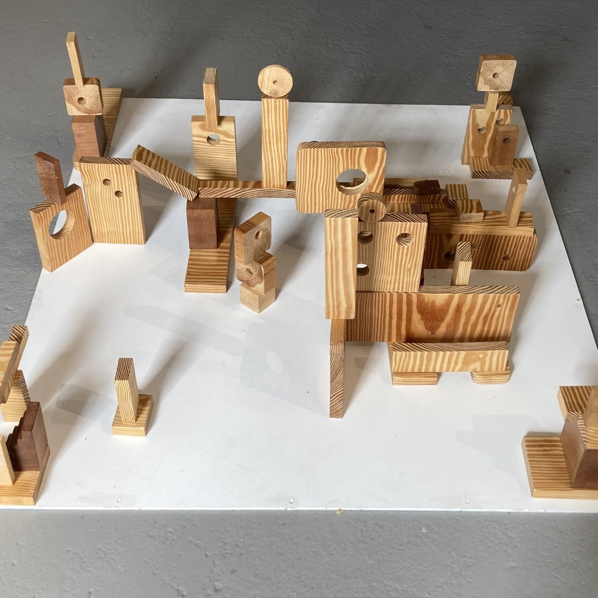 Final chance to see #Planet209 Revisited which closes today. Come and try your hand at the game Wooden City of Lost Minds and share your effort with the hashtag #woodencityoflostminds! Thanks to Dean, and Ed and Kim for the cities in these pics. @maudsleycharity @maudsleynhs