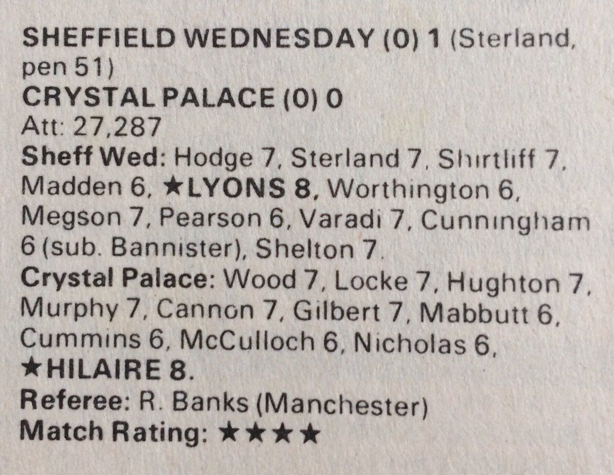 Sheffield Wednesday clinched promotion to the First Division by beating Crystal Palace 1-0 at Hillsborough #OTD in 1984 with a Mel Sterland penalty @Dunsbyowl @OwlsBig @richardrccrooks @SWFCeveryday @wearethefarpost @wednesdayite @WednesdayRetro