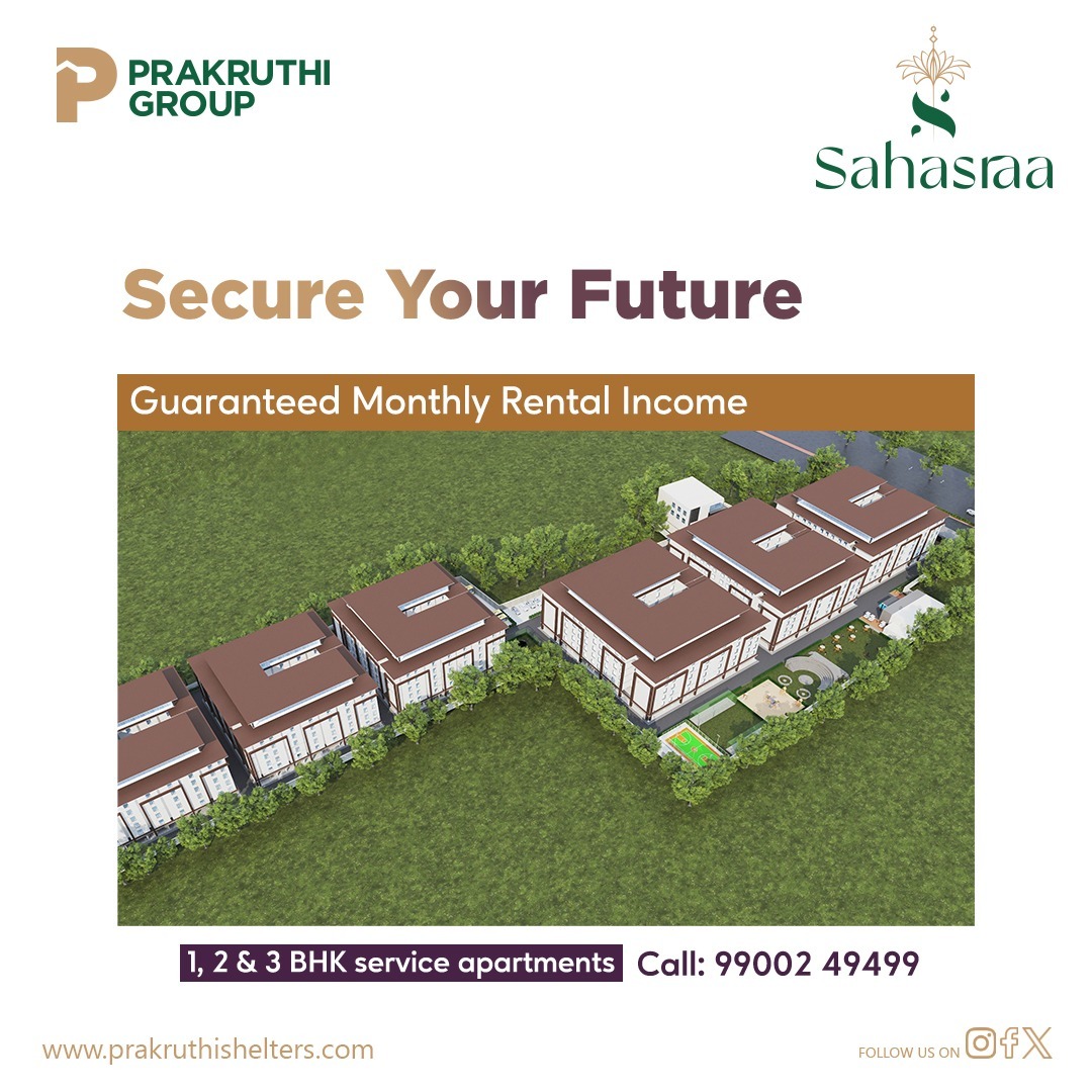 Secure your future with guaranteed monthly rental income at Prakruthi Sahasraa. Invest today! #Sahasraa #GuaranteedIncome

For more details call us on +91 92466 64488

#Prakruthi #PrakruthiGroup #flatsintirupati #flatsforsaleintirupati #apartmentsintirupati #flatsforsale