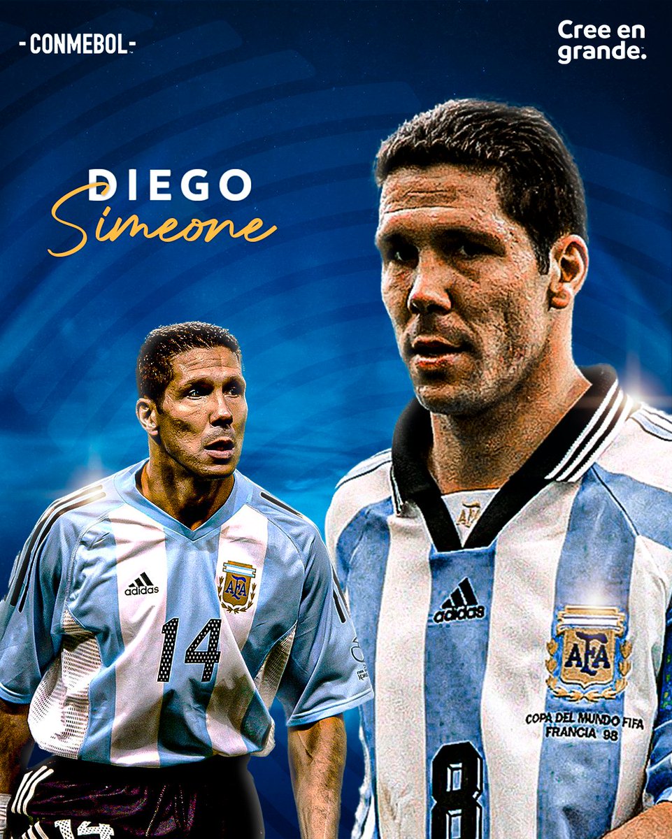 ¡Feliz cumpleaños Diego @Simeone, referente de @Argentina y del fútbol sudamericano como jugador y entrenador!. ⚽🇦🇷

Bicampeón de la CONMEBOL @CopaAmerica ⭐

#CreeEnGrande | #AniversarioCONMEBOL