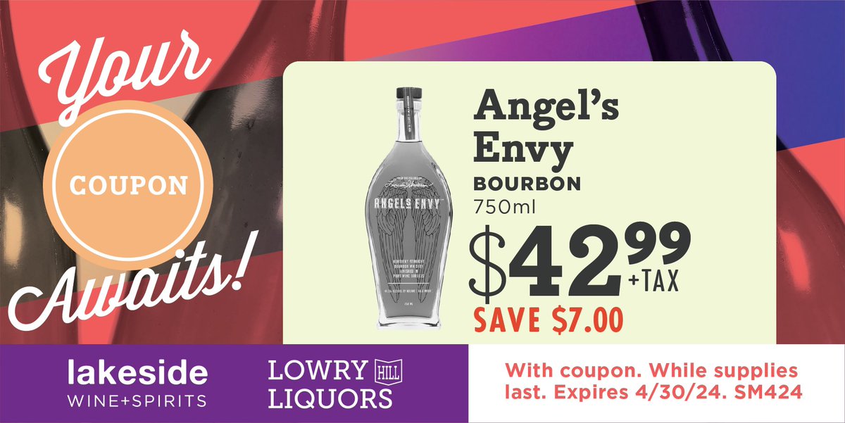 Save $7.00 on @angelsenvy bourbon 750ml bottles throughout the month of April with this virtual coupon while supplies last! #angelsenvy #bourbonwhiskey #americanwhiskey #bourbon #goodwhiskey #thegoodstuff #neat #ontherocks #oldfashioned #shots #cheers