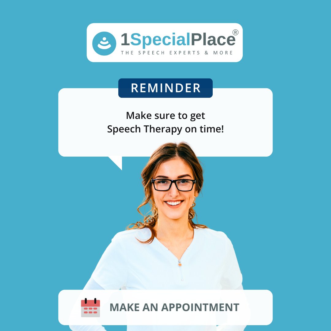 Unlock your voice's full potential! 🗣️ Don't let speech obstacles hold you back. Seek speech therapy early for effective communication. 

#SpeechTherapy #UnlockYourVoice #CommunicationIsKey #EarlyIntervention #Empowerment #1SpecialPlace